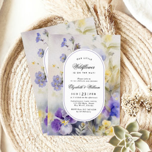 Invitation Rustique Notre petit Baby shower Fleur sauvage