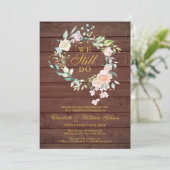 Invitation Rustique Nous Faisons Toujours Floral Anniversaire (Debout devant)