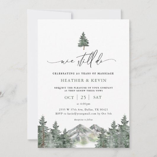 Invitation Rustique Nous Faisons Toujours Mountain Vow Renouv (Devant)