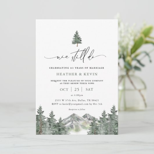 Invitation Rustique Nous Faisons Toujours Mountain Vow Renouv (Debout devant)