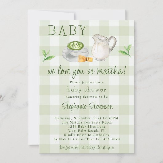 Invitation Rustique Nous Vous Aimons Tellement Matcha Green T (Devant)