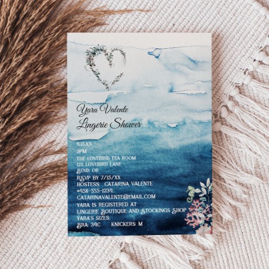 Invitation Rustique Ocean Lingerie Douche