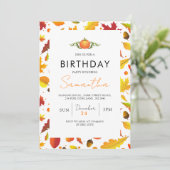 Invitation Rustique Orange Automne Anniversaire Automne (Debout devant)