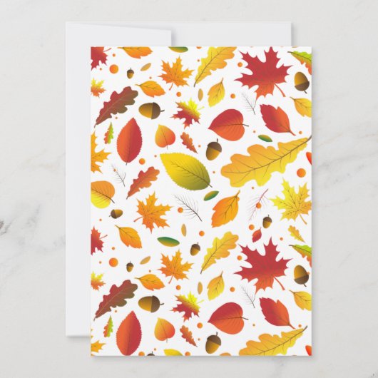 Invitation Rustique Orange Automne Anniversaire Automne (Dos)