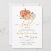 Invitation Rustique Orange Citrouille Floral (Devant)