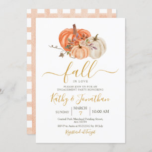 Invitation Rustique Orange Citrouille Floral