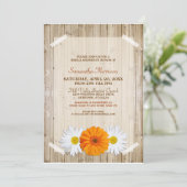 Invitation Rustique Orange Daisy (Debout devant)