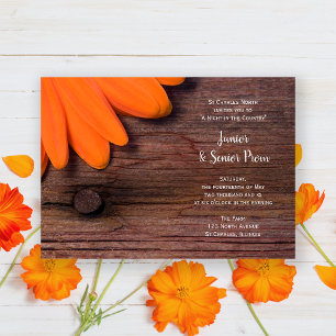 Invitation Rustique Orange Daisy Country Junior / Senior Prom