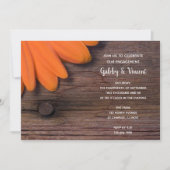 Invitation Rustique Orange Daisy Pays Fête d'engagement de la (Devant)