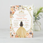Invitation Rustique Orange Fall Princesse Quinceañera Invitat (Debout devant)