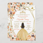 Invitation Rustique Orange Fall Princesse Quinceañera Invitat (Devant / Derrière)