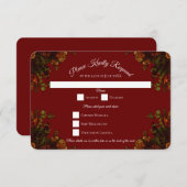 Invitation Rustique Orange Red Fall Élégant Mariage gothique (Devant / Derrière)