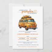 Invitation Rustique Orange Truck Petit Baby shower Citrouille (Devant)