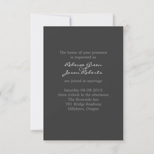 Invitation rustique ouest pays grange d'hiver mariage (Dos)