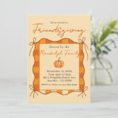 Invitation Rustique Pastel Orange En vichy Amical (Debout devant)