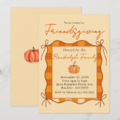 Invitation Rustique Pastel Orange En vichy Amical (Devant / Derrière)