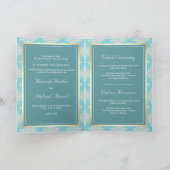 Invitation Rustique Pastel Turquoise Cream Damask Musulman Ma (Intérieur)