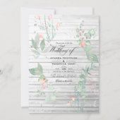 Invitation Rustique Pastel Verdure Pays Jardin Mariage (Devant)