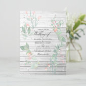 Invitation Rustique Pastel Verdure Pays Jardin Mariage (Debout devant)