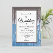 Invitation Rustique Patiné/Brown bleu (Debout devant)