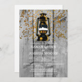 Invitation Rustique Patiné Mariage en bois de grange (Devant / Derrière)