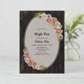 Invitation Rustique Pays Bois Floral Haute Fête des mariées T (Debout devant)