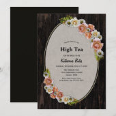 Invitation Rustique Pays Bois Floral Haute Fête des mariées T (Devant / Derrière)