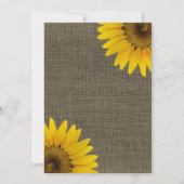 Invitation Rustique Pays Burlap Sunflowers Mariage (Dos)
