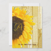 Invitation Rustique Pays Chic Grange Mariage de tournesol en  (Dos)