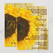 Invitation Rustique Pays Chic Grange Mariage de tournesol en  (Devant / Derrière)