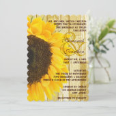 Invitation Rustique Pays Chic Grange Mariage de tournesol en (Debout devant)