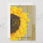 Invitation Rustique Pays Chic Grange Mariage de tournesol en (Dos)