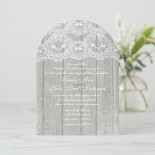 Invitation Rustique Pays Dentelle Grange Bois Mariage Invitat