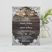 Invitation Rustique Pays dentelle Mariage (Debout devant)