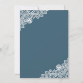 Invitation Rustique Pays Dusty Blue Floral dentelle Quinceane (Dos)