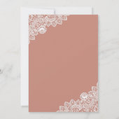 Invitation Rustique Pays Dusty Pêche Floral Dentelle Quincean (Dos)
