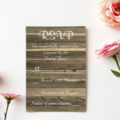 Invitation Rustique pays en bois RSVP