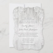 Invitation Rustique Pays Faux Lace Grange Mariage en bois (Devant)
