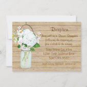 Invitation Rustique Pays Mason Fleurs Jar Blanches Hydrangeas (Devant)