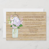 Invitation Rustique Pays Mason Jar Lavender Floral Hydrangea (Devant)
