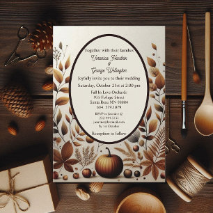 Invitation Rustique Pays Minimaliste Automne Citrouille Maria