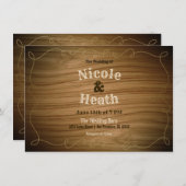 Invitation Rustique Pays Ouest Grange Bois Mariage moderne (Devant / Derrière)