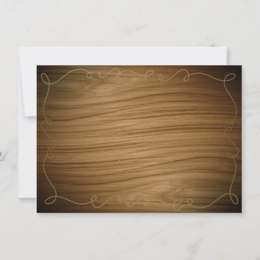 Invitation Rustique Pays Ouest Grange Bois Mariage moderne (Dos)