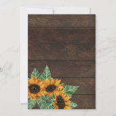 Invitation Rustique Pays Tournesol Bois Aquarelle Anniversair (Dos)