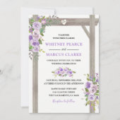 Invitation Rustique Pays Violet Mariage Floral Pergola (Devant)