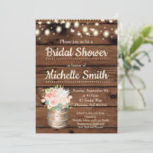 Invitation Rustique Peach Boho Barrel Bridal Show (Debout devant)