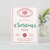 Invitation Rustique Père Noël Stamp | Vintage (Debout devant)