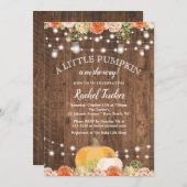 Invitation Rustique Petit Citrouille Mason Jar Baby shower (Devant / Derrière)