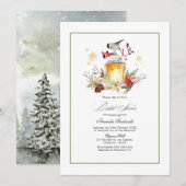 Invitation Rustique Pine et Sapin de Noël pour l'Enterrement  (Devant / Derrière)