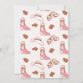 Invitation Rustique Pink Boot Cowgirl Premier Rodéo 1er Anniv (Dos)
